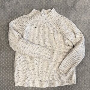 Madewell Speckled Cream Turtleneck Sweater